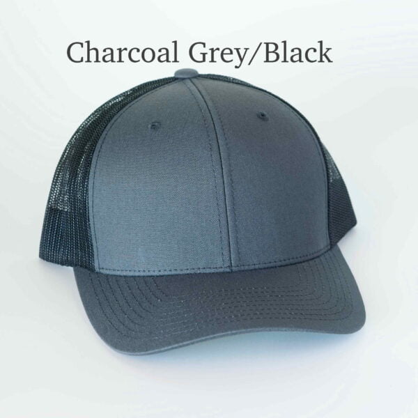 Charcoal Grey/Black Leather Patch Hat