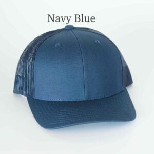 Navy Blue Leather Patch Hat