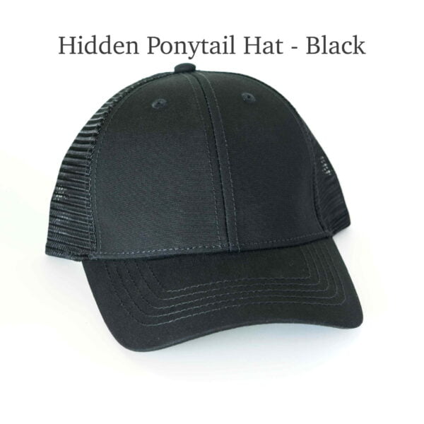 Hidden Ponytail Hat - Black