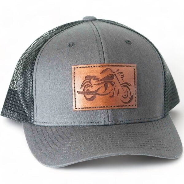 Motorcycle Leather Patch Hat