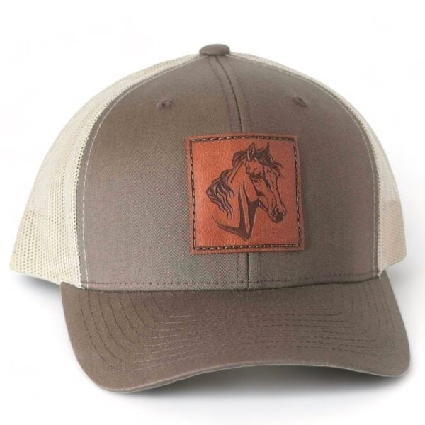 Horse Head Leather Patch Hat