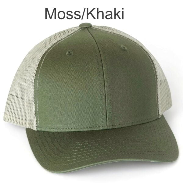 Moss Green / Khaki Leather Patch Hat