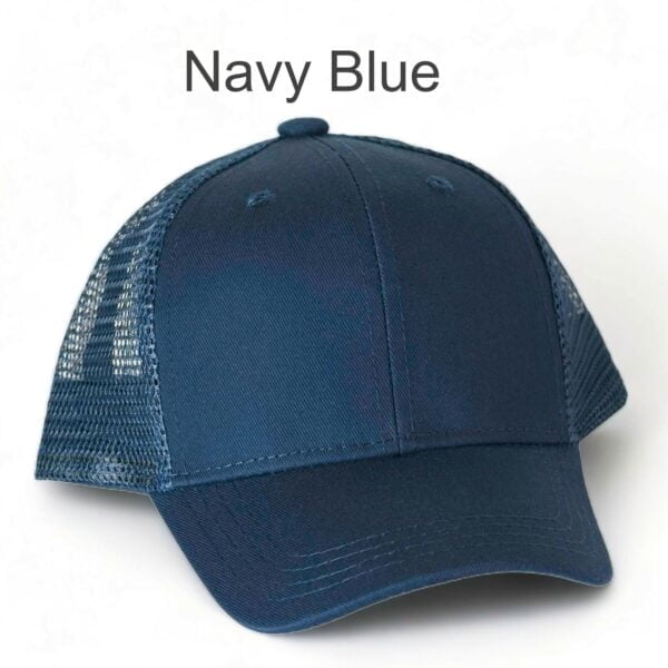 Navy Blue Leather Patch Hat - Youth & Infant
