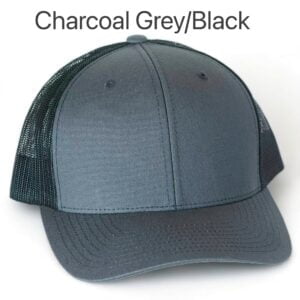 Charcoal Grey / Black Leather Patch Hat