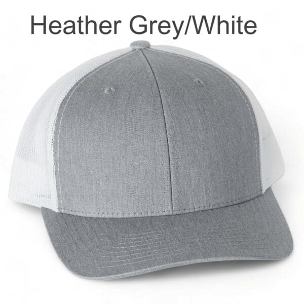 Heather Grey / White Leather Patch Hat