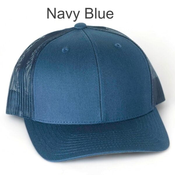 Navy Blue Leather Patch Hat