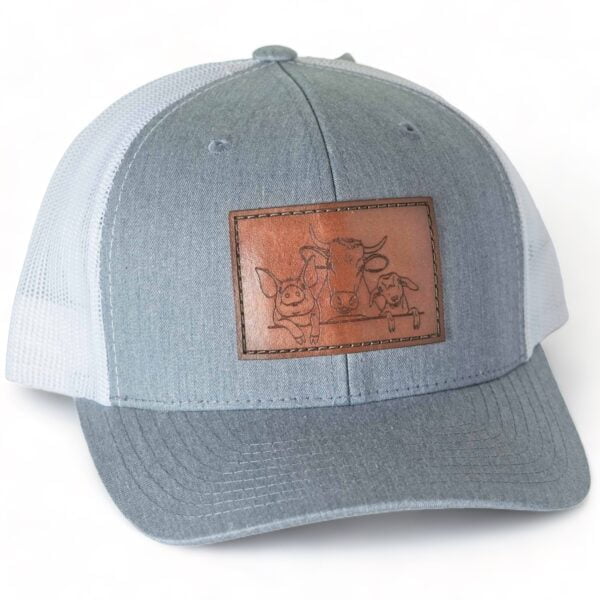 Farm Animals Leather Patch Hat