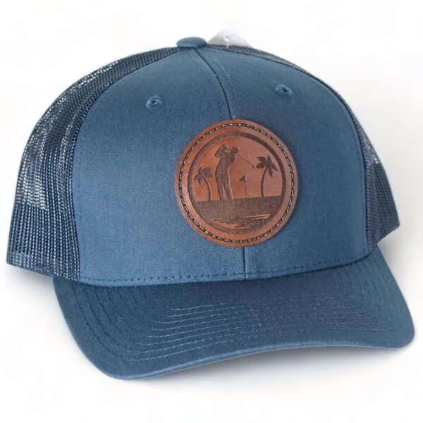 Sunset Golfer Leather Patch Hat