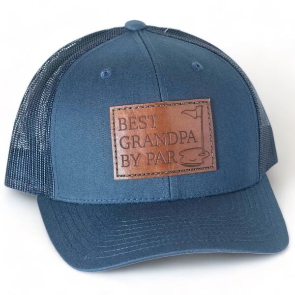 Best Grandpa By Par Leather Patch Hat