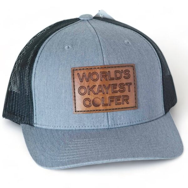 World's Okayest Golfer Leather Patch Hat