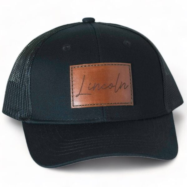 Custom Name Leather Patch Hat - Youth & Infant
