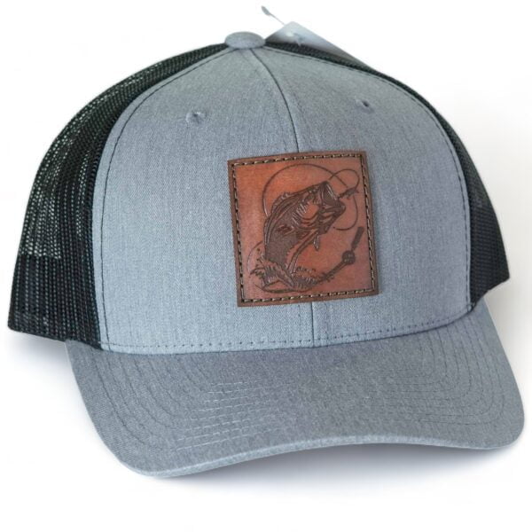 Bass Fishing Leather Patch Hat