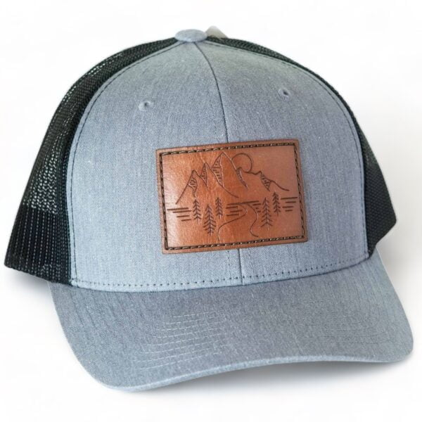 Mountain Minimalist Leather Patch Hat