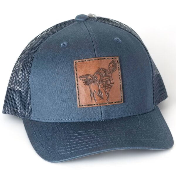 Cow Face Leather Patch Hat