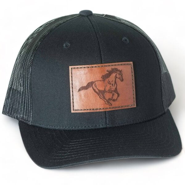 Full Horse Leather Patch Hat