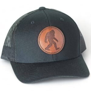 Bigfoot Silhouette Leather Patch Hat